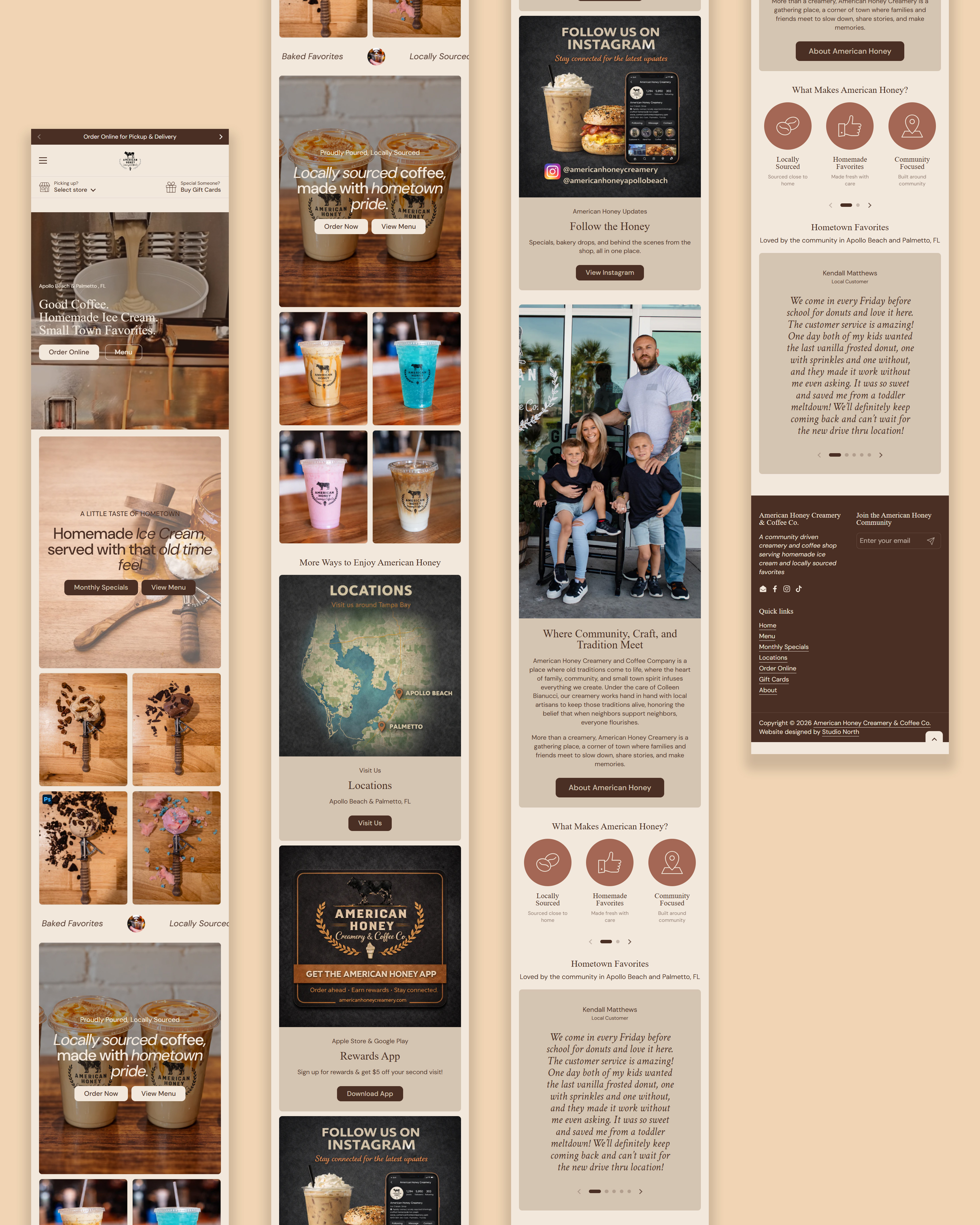 American Honey mobile website mockup