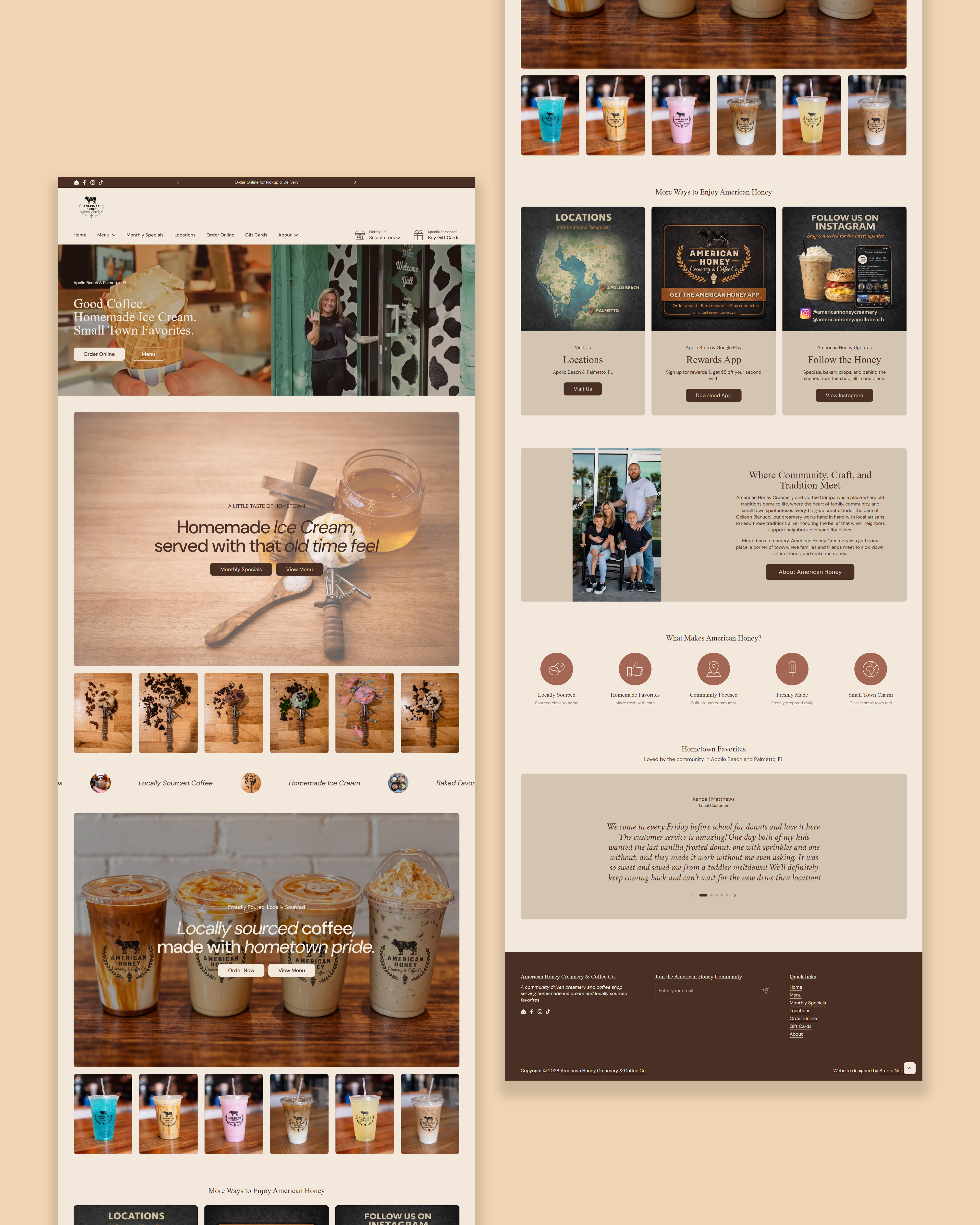 American Honey homepage shown across mobile and desktop